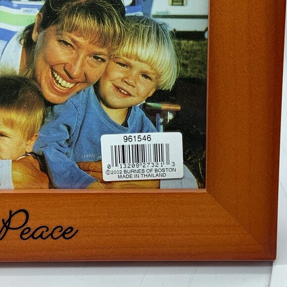 Vtg Burnes Of Boston 4x6 Photo "Peace" Wood Picture Frame With Dove Icon NEW NOS - Picture 7 of 10